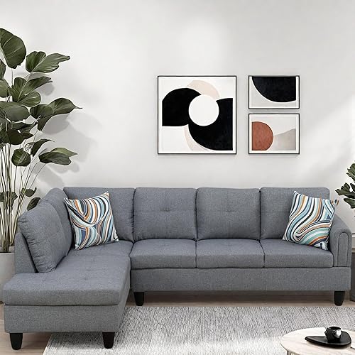 Miniatura 19 de Sofá modular en forma de L, sofá modular con diván, modernos sofás modulares, muebles para sala de estar, apartamento, oficina, dormitorio, color