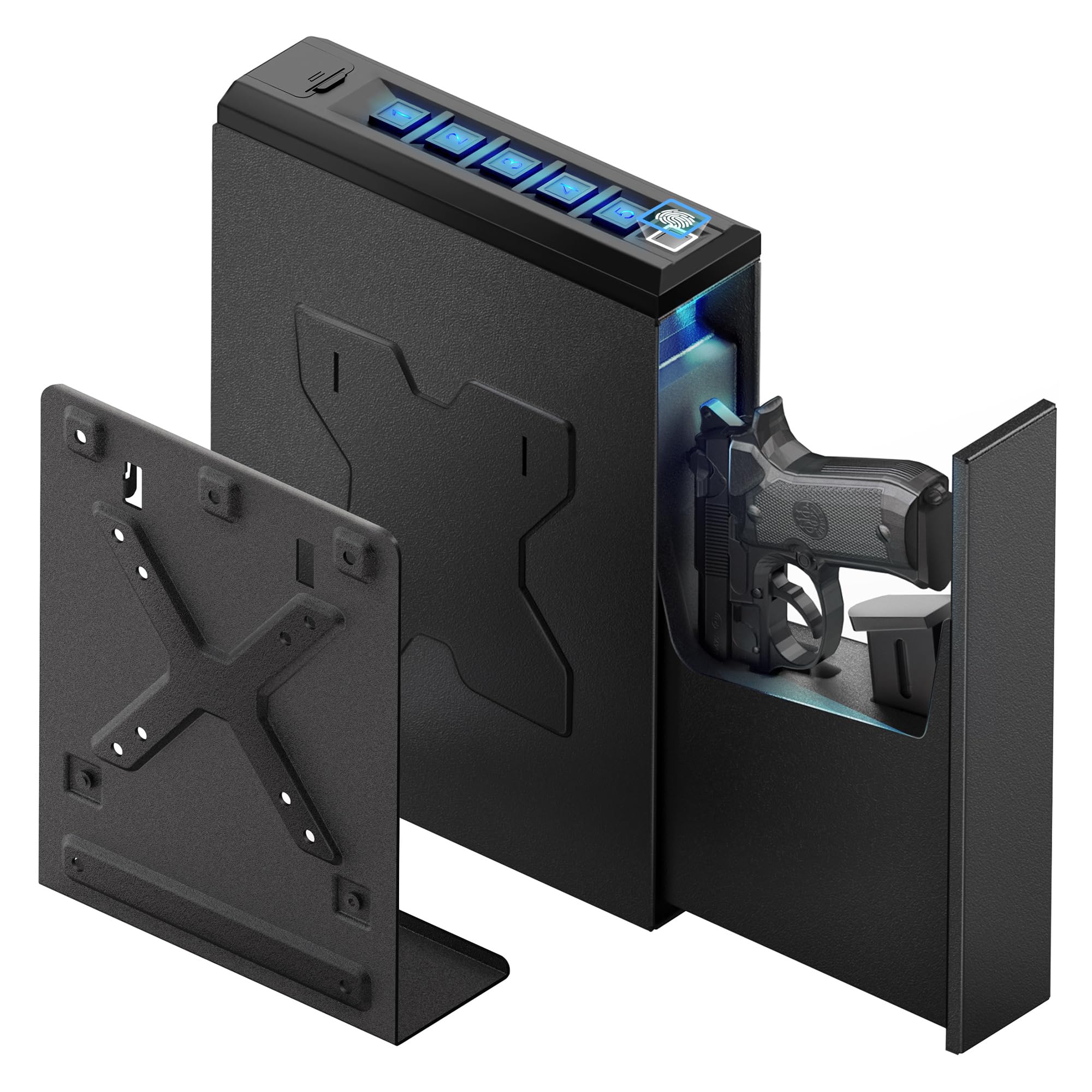 Buy Biometric Hand Safe, ed Pistol Safe with Quick Access Sliding Door