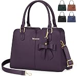 RAINSMORE Purses for Women Leather Handbags Stylish Top Handle Bag Waterproof Ladies Purses Anti Theft Handbags with Bow