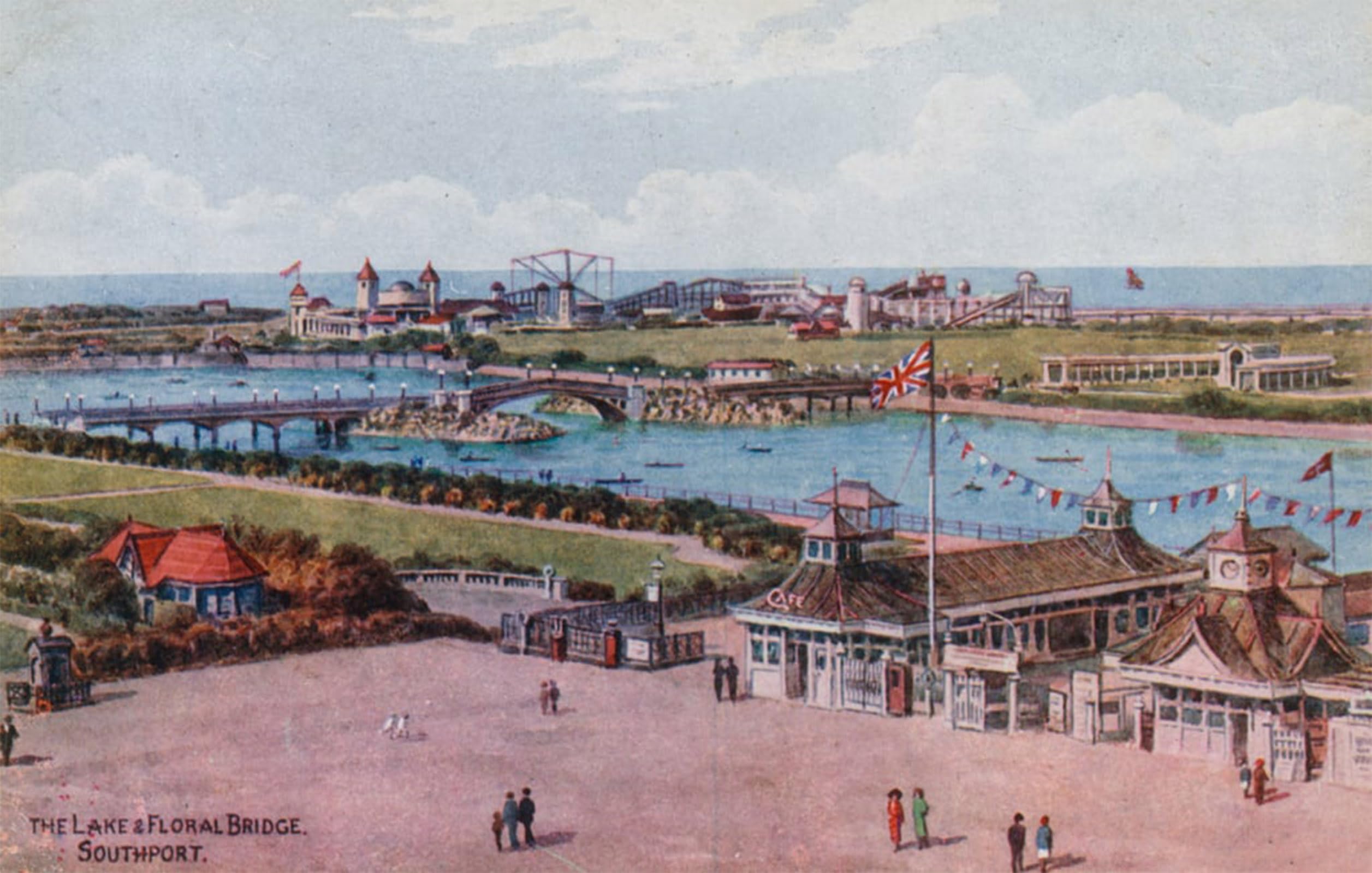 RZHRHJES Famous Painting Poster Art Canvas Print Retro Picture the Lake and Floral Bridge Southport by Alfred Robert Quinton Poster Wall Art for Home Decor 60x90cm