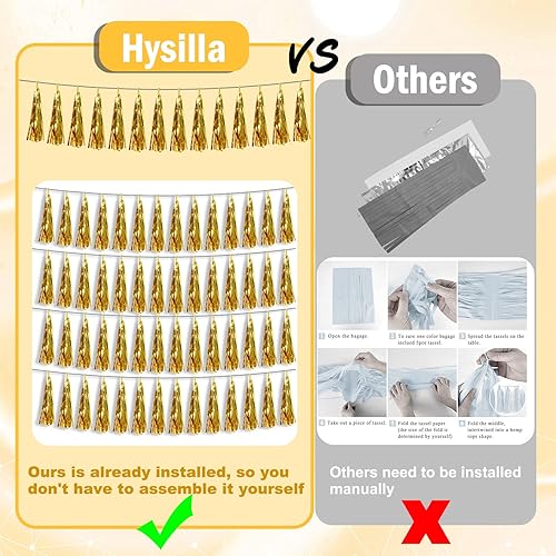 Miniatura 3 de Banderines de Flecos Metálicos de Papel Dorado 4P Guirnalda de Borlas para Carrozas de Desfile, Despedida de Soltera, Boda, Cumpleaños, Halloween,