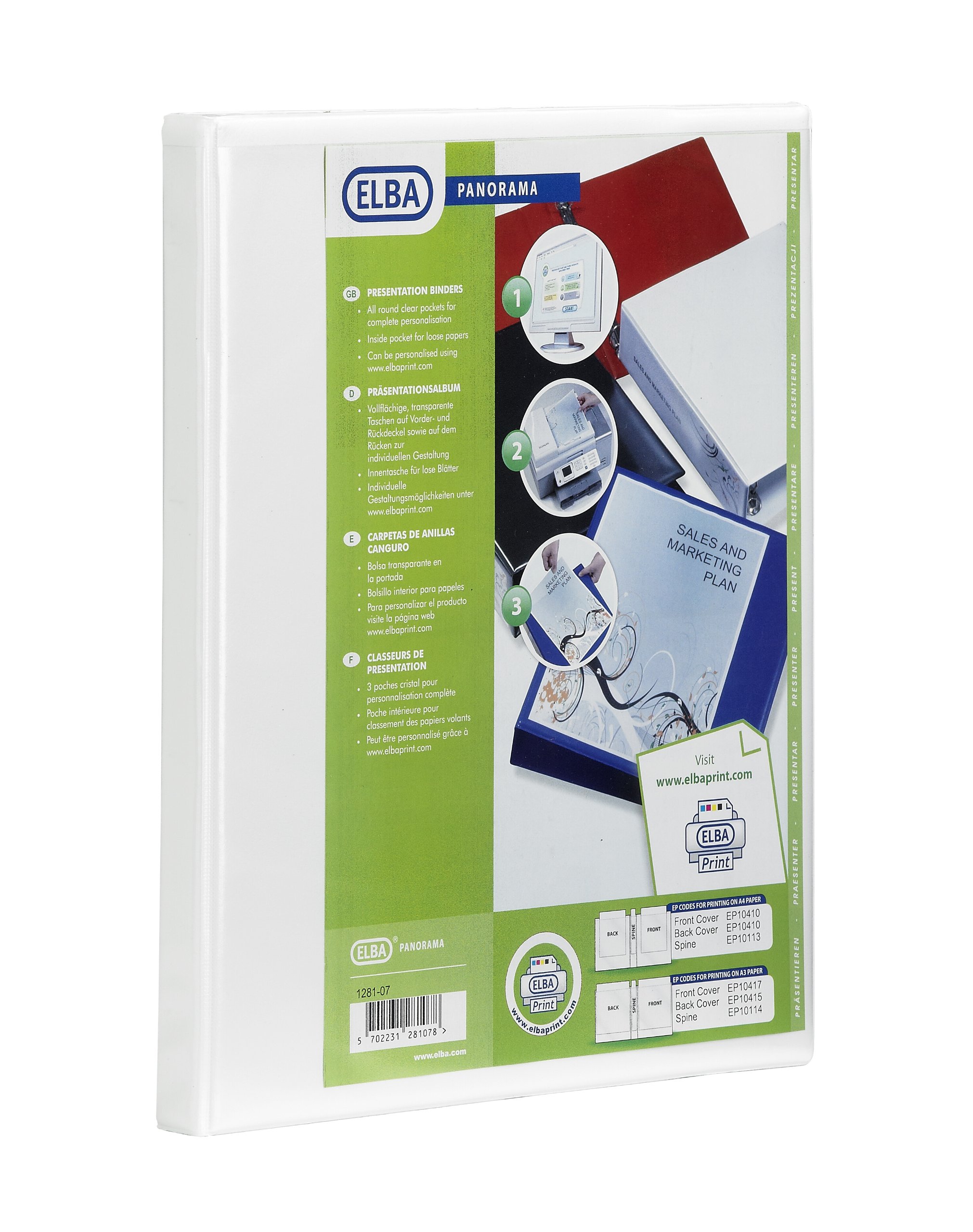 Emgee Presentation Ring Binder PVC 2 D-Ring 50mm Capacity A4 White Ref 560325 [Pack of 4]