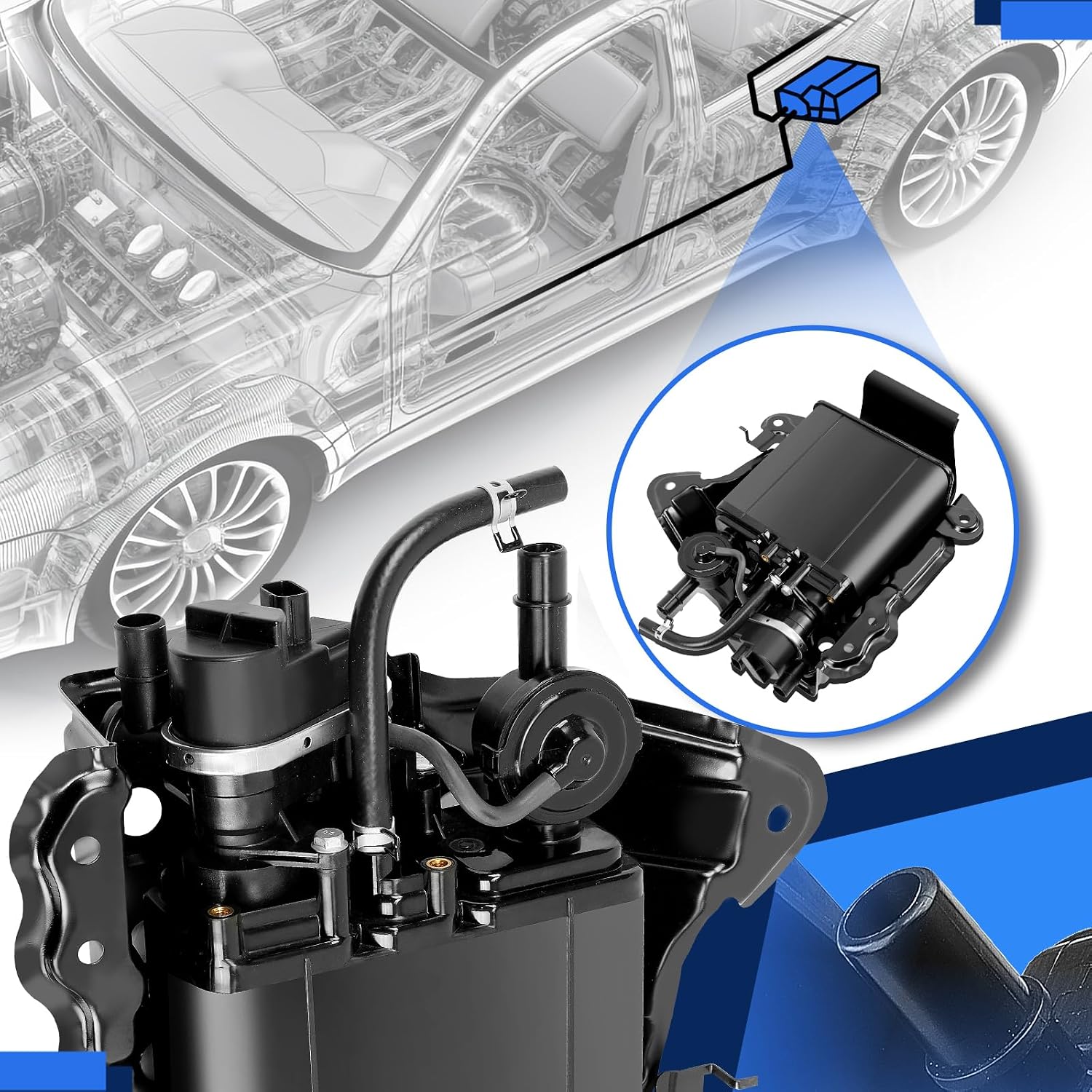 911-654 Vapor Canister Compatible with Toyota RAV4: 2006, 2007, 2008, 2009, 2010, 2011, 2012