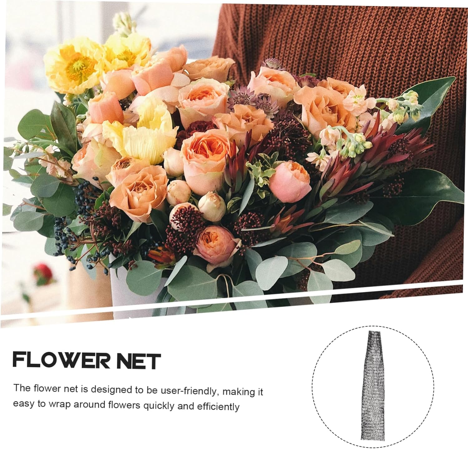 HANABASS 100Pcs Plant Protection Mesh Sleeves - Soft Ventilated Covers for Roses, Flowers & Buds, Reusable Garden Netting to Protect from Birds & Insects