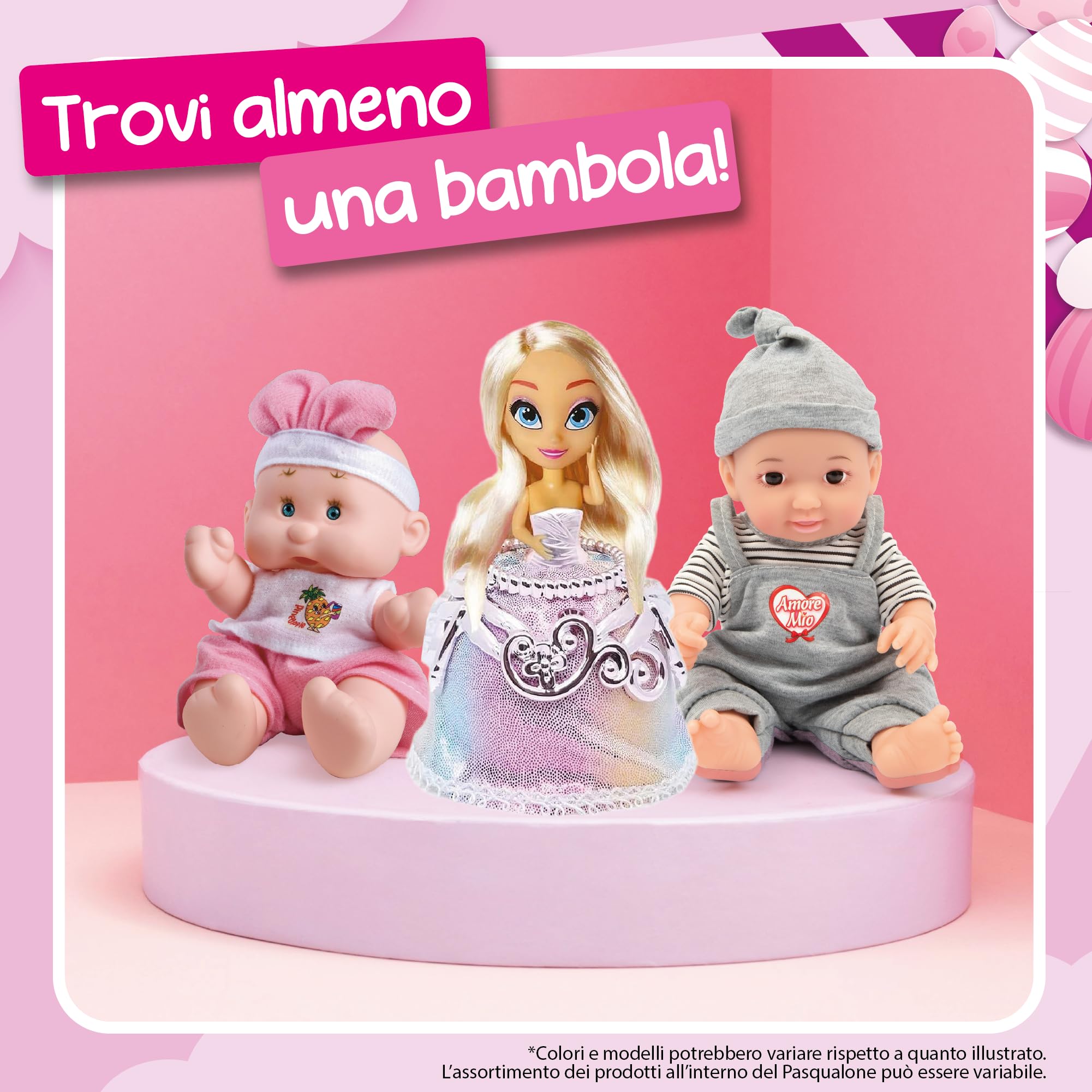 Super Pasqualone - Girl Uovo di Pasqua con Peluche, Bambola E Tante Altre Sorprese, Grande Contenitore in Cartone Eco-Friendly, Idea Regalo per Bambine dai 3 Anni