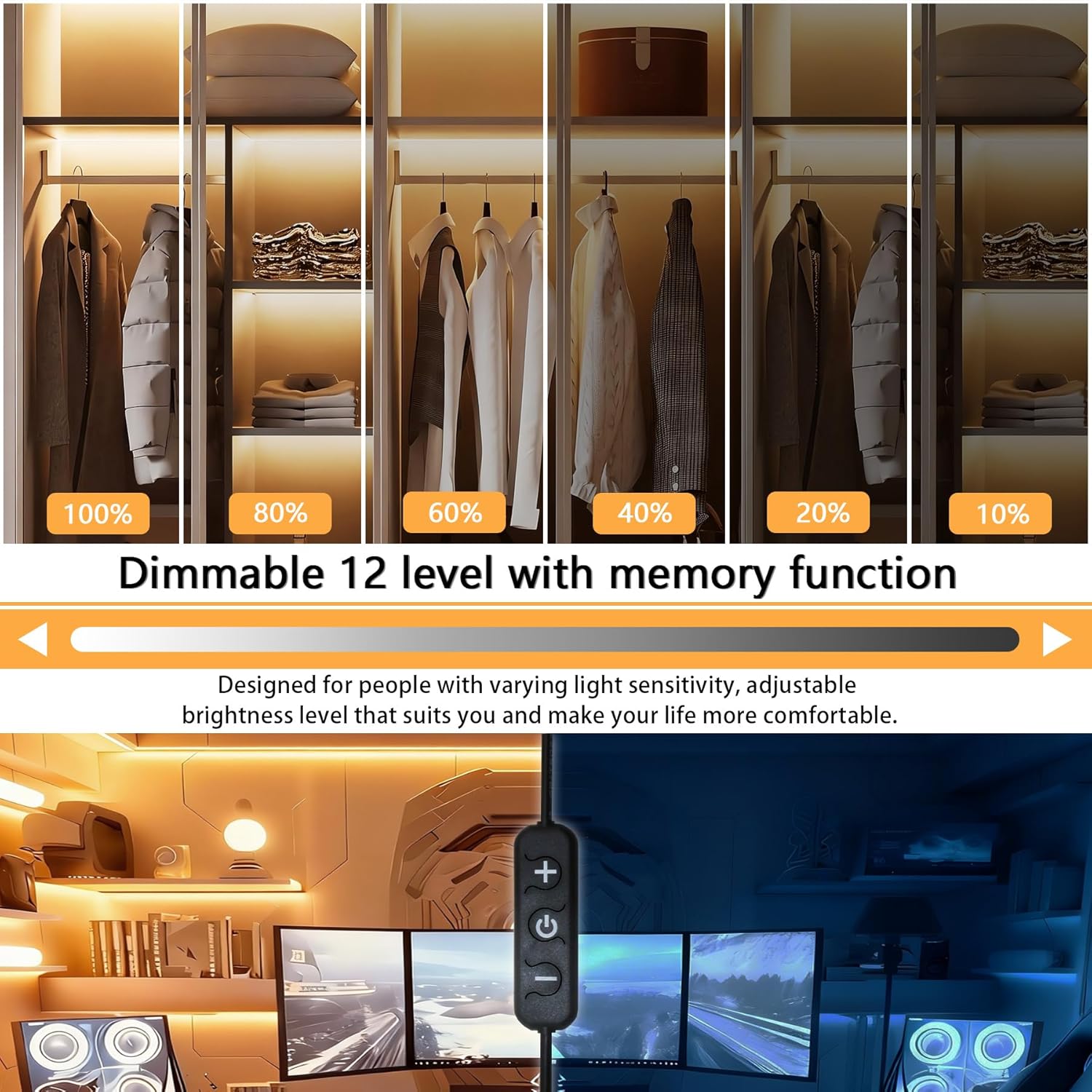 COB Warm White 50Ft LED Strip Lights 24V Super Bright LED Rope Lights Dimmable Flexible High CRI95+ Light Strip for Bedroom,LED lights Strip Under for Cabinet Kitchen Decor DIY,Under Cabinet Lights