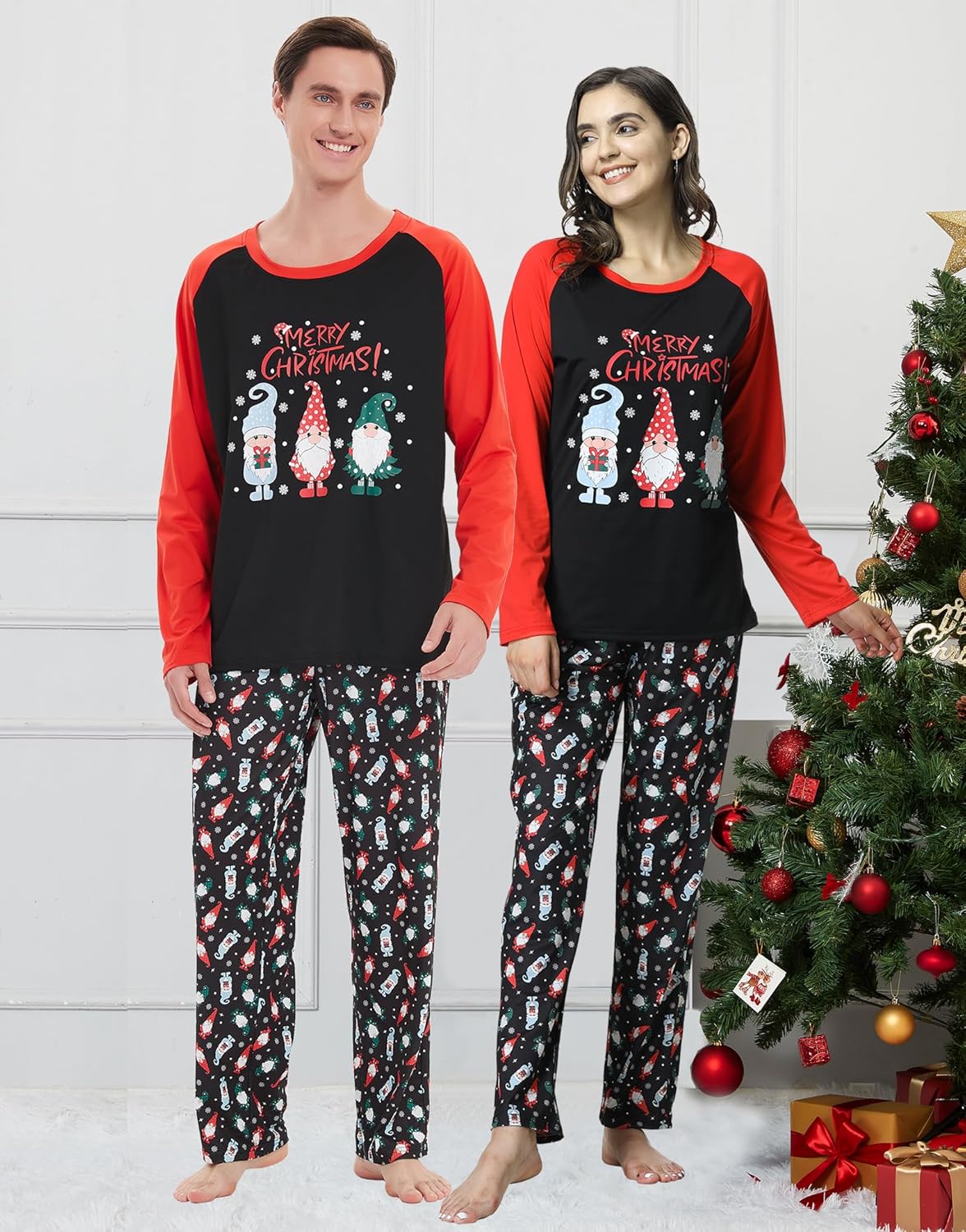 Vozanet Famliy Matching Pajama Sets With Santa Claus Patterns Christmas Sleepwear Jammies for Men Women Kids Xmas Clothes - Image 2