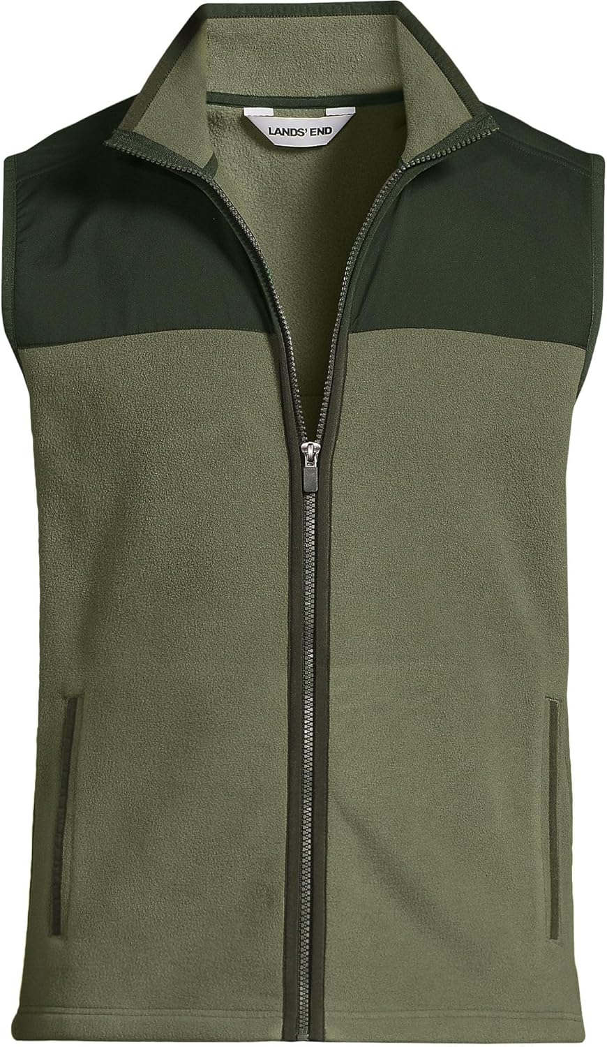 Lands' End Men's Anyweather RainDefense Fleece Vest XX-Large River Stone Green - Image 3
