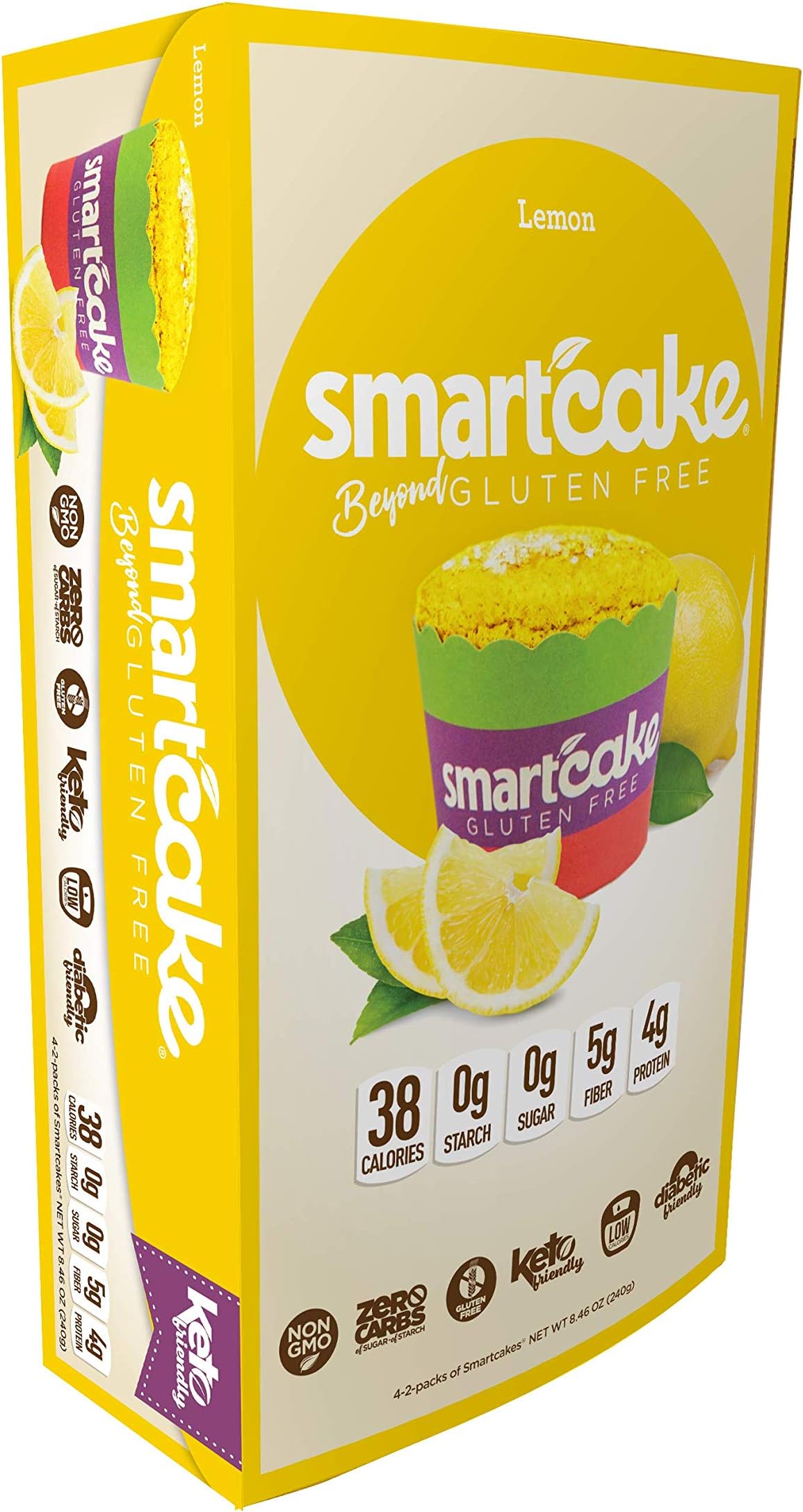 Smart Baking Company Smartcake,Sugar Free, Gluten Free, Low Carb, Keto Dessert (Lemon, 8 Cakes)
