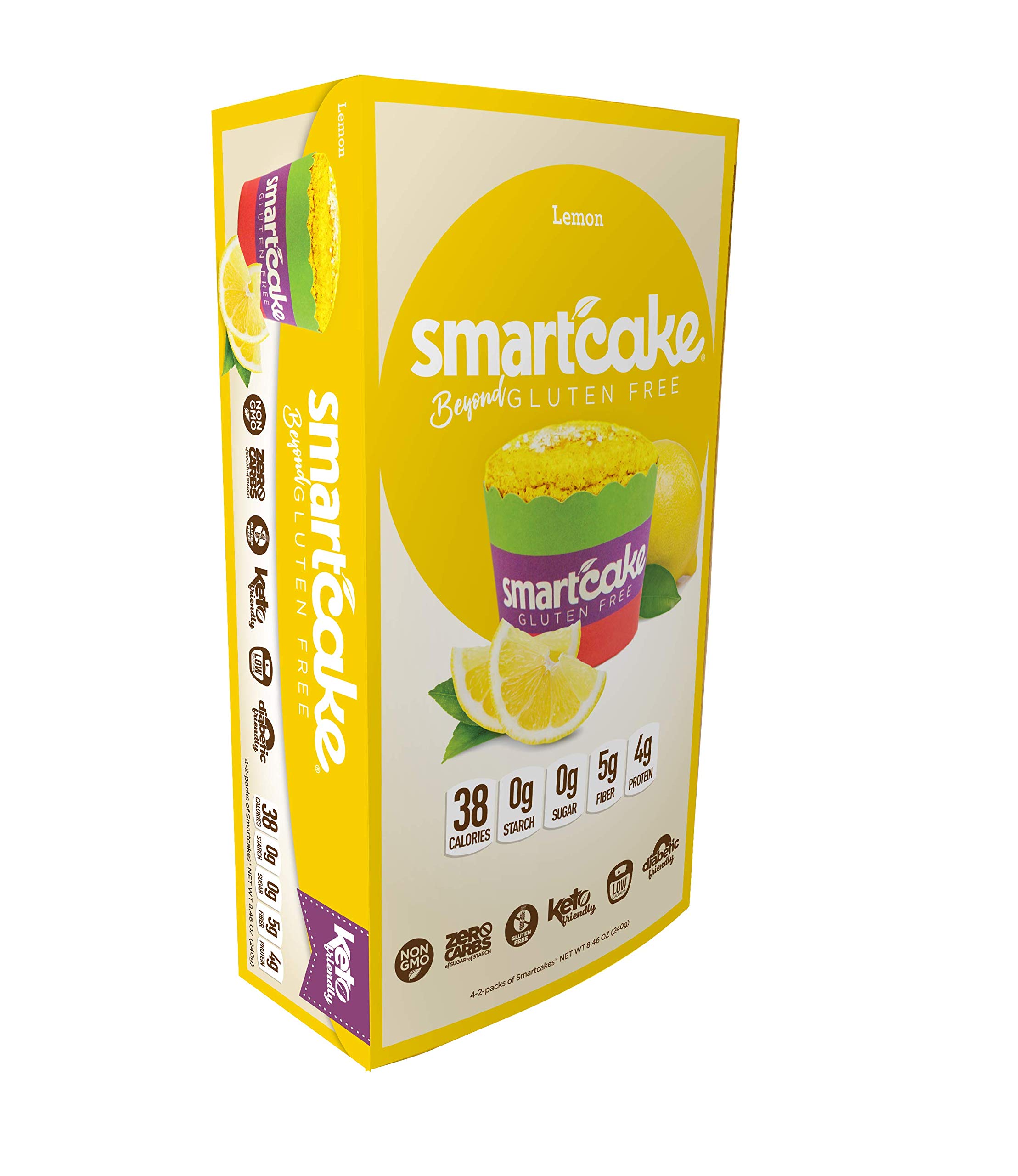 Smart Baking Company Smartcake,Sugar Free, Gluten Free, Low Carb, Keto Dessert (Lemon, 8 Cakes)