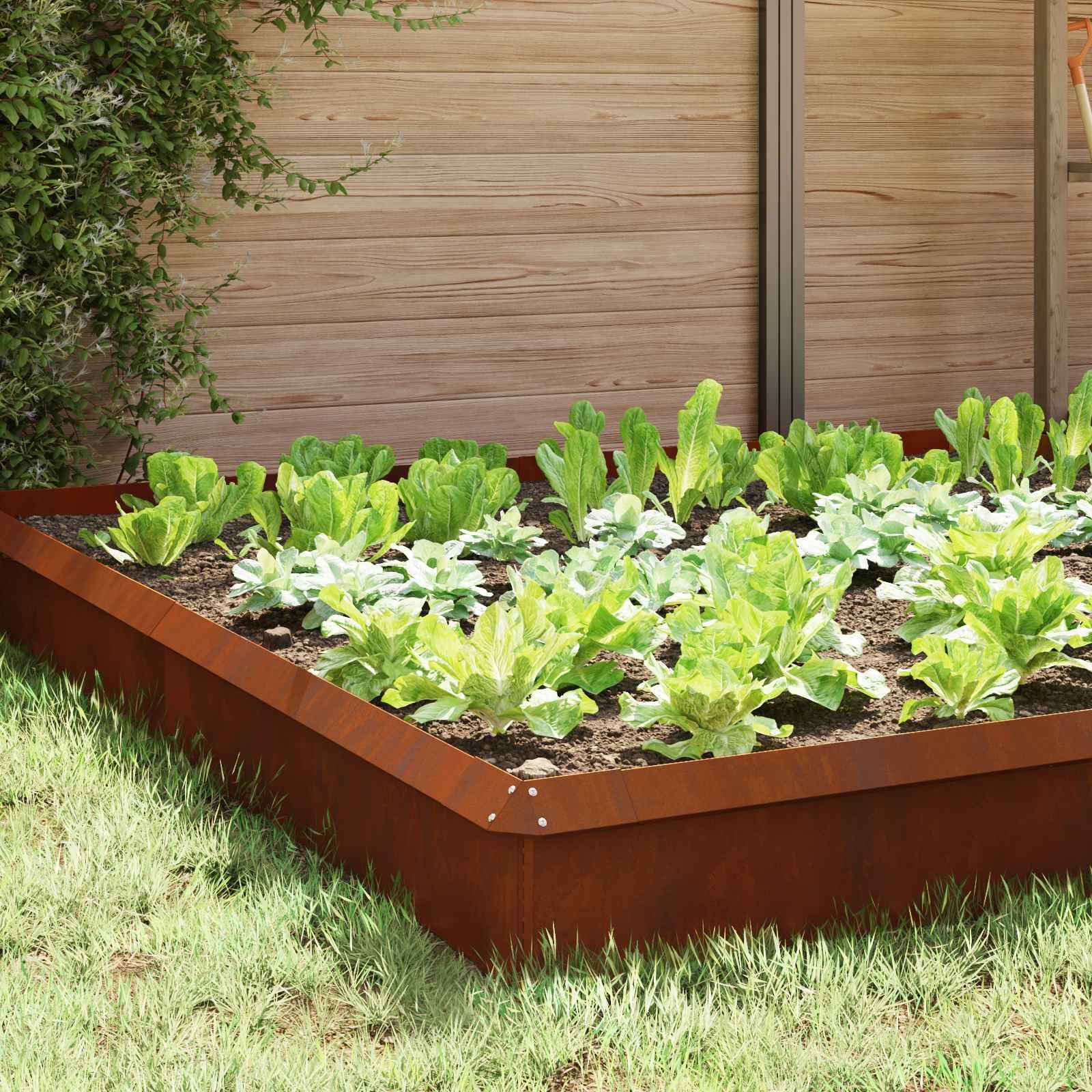 Schneckenzauns 16 Stück Rostfester Stahl Gartenzaun für Außenbereich, wetterfest, robust, formbar, einfache Montage, ideal zur Beetbegrenzung, Rasenkante, Wegbegrenzung, Wurzelsperre