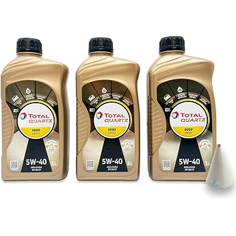 3 L Total Quartz 9000 Energy 5W-40 I Suitable for VW 502.00/505.00 MB 229.5 Porsche A40 3 Litres Engine Oil Engine Oil with Funnel See Item Description for further recommendations