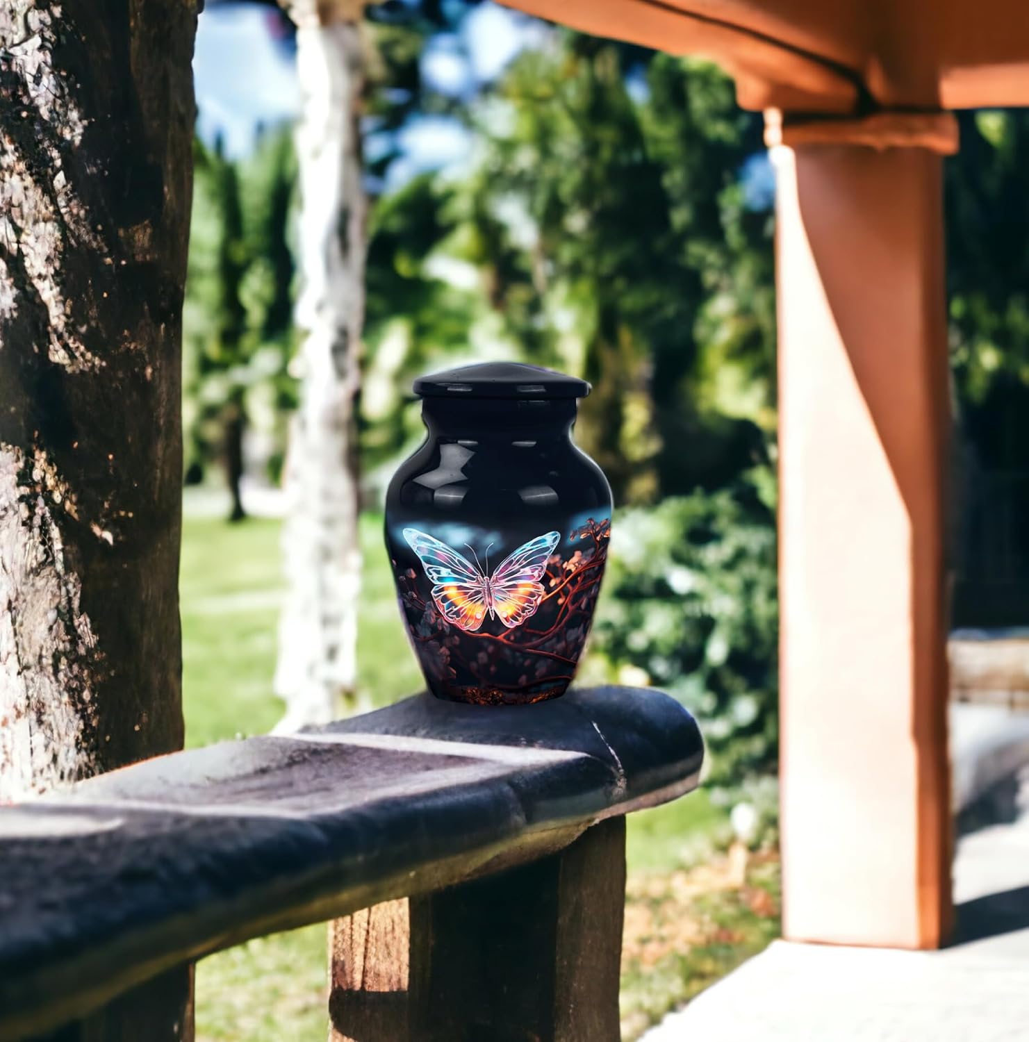 3 Inch Urn (Pack of-1) Small Urn for Ashes Keepsake - Adult Urns for Human Ashes - Mini Urns for Ashes - Small Cremation Urns for Human Ashes - Butterfly Urns for Human Ashes - Urns for Ashes