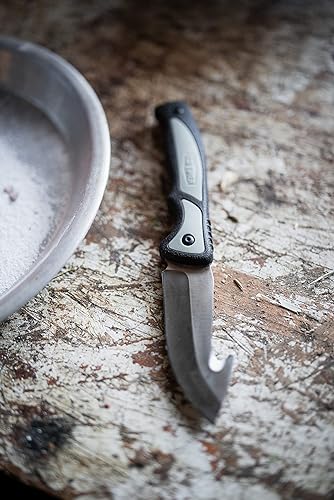 Miniatura 6 de Old Timer Trail Boss - Cuchillo de gancho de hoja fija de 9 pulgadas con hoja de acero inoxidable de alto carbono, mango de agarre TPE y funda