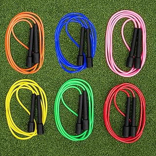 Comba Cuerda para Saltar de Plástico [Pack de 6] │ Ejercicio Fitness y Accesorios para Colegios y Niños