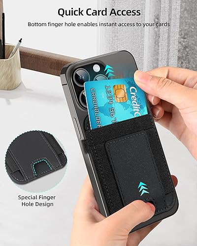 Miniatura 5 de Magsafe Wallet, cartera magnética más fuerte para iPhone serie 1615141312, para tarjetero Magsafe con 2 ranuras para tarjetas, bloqueo RFID, cuero