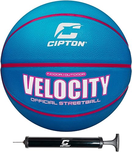 Cipton Velocity - Balón de baloncesto de 29.5 pulgadas, baloncesto de goma de alta calidad, baloncesto de tamaño oficial, agarre extra para