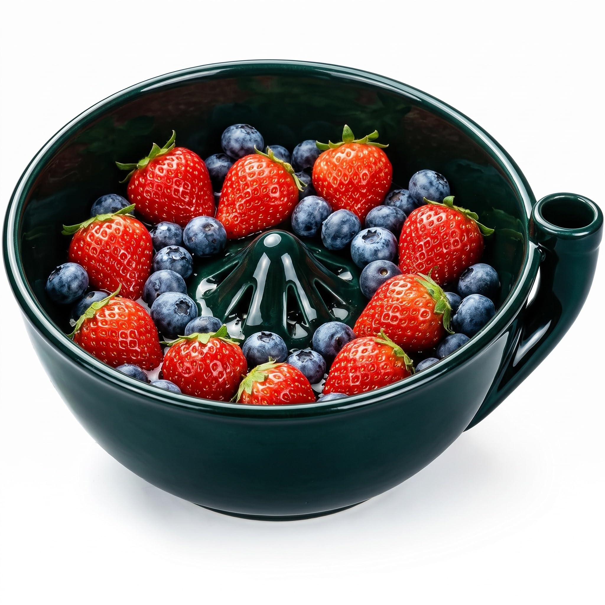 Self Spinning Berry Washing Bowl Ceramic Auto Swirl Colander Fruit Washer