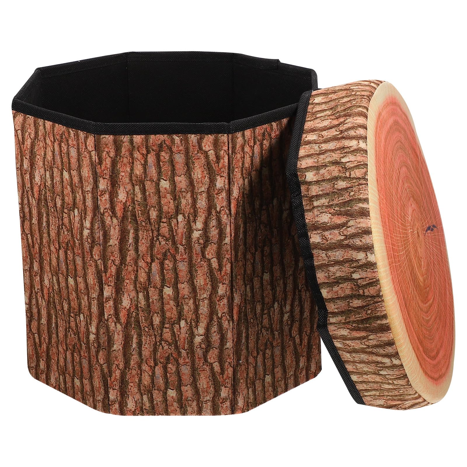 Pouf Sgabello Contenitore Pieghevole in Truciolare con Rivestimento in Flanella, Sgabellino Multifunzionale con Funzione di Stoccaggio per Uso Domestico