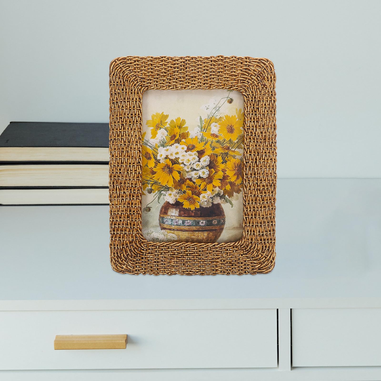 Marco de Diseño Chic y Elegante Vintage de Resina para Escritorio, Portafotos Práctico y Multiusos para del Hogar