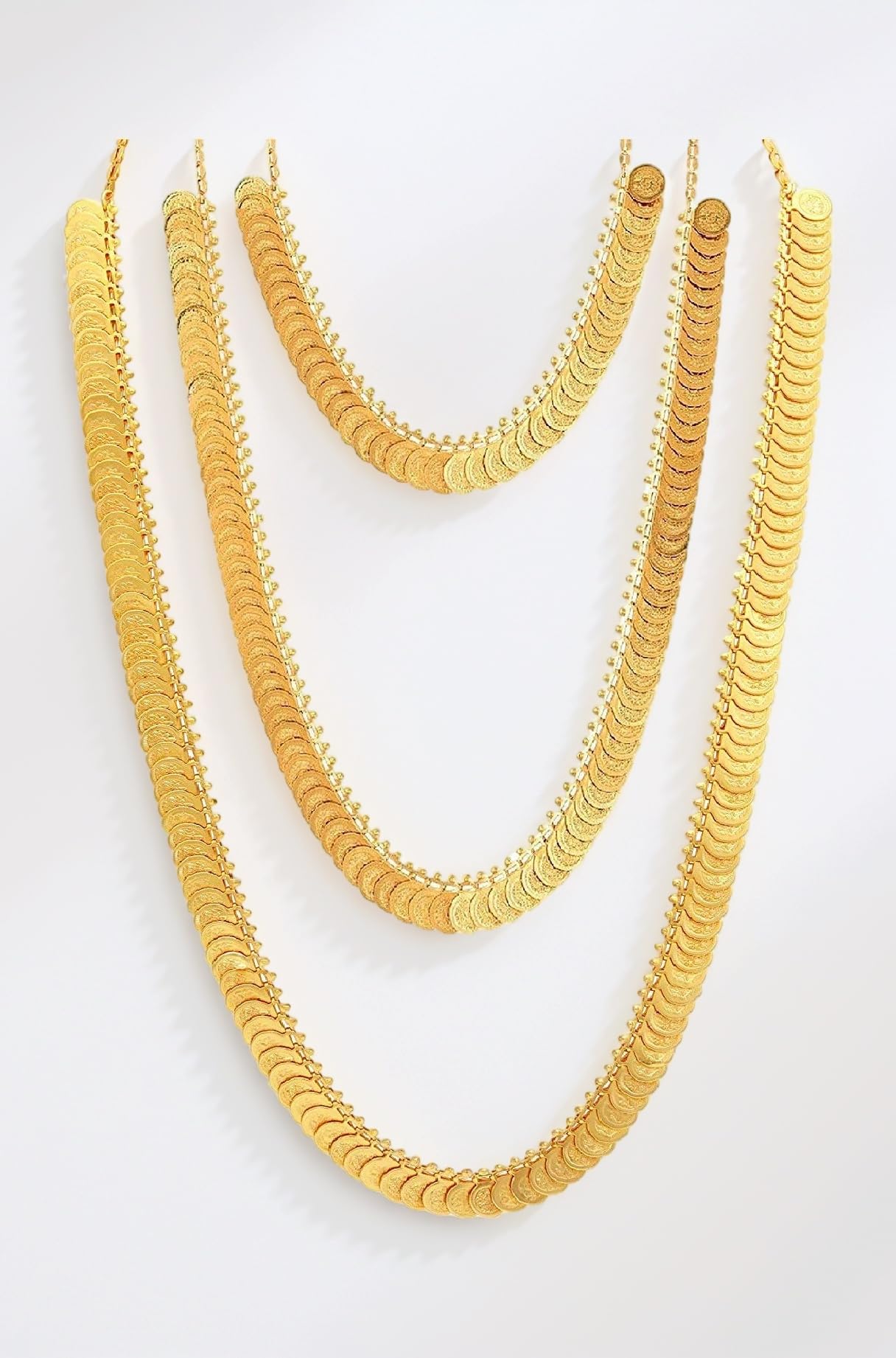 Fashions Laxmi kasulaperu Combo Lakshmi Necklace Set Dulhan Bridal Temple Jewellery Set for Women