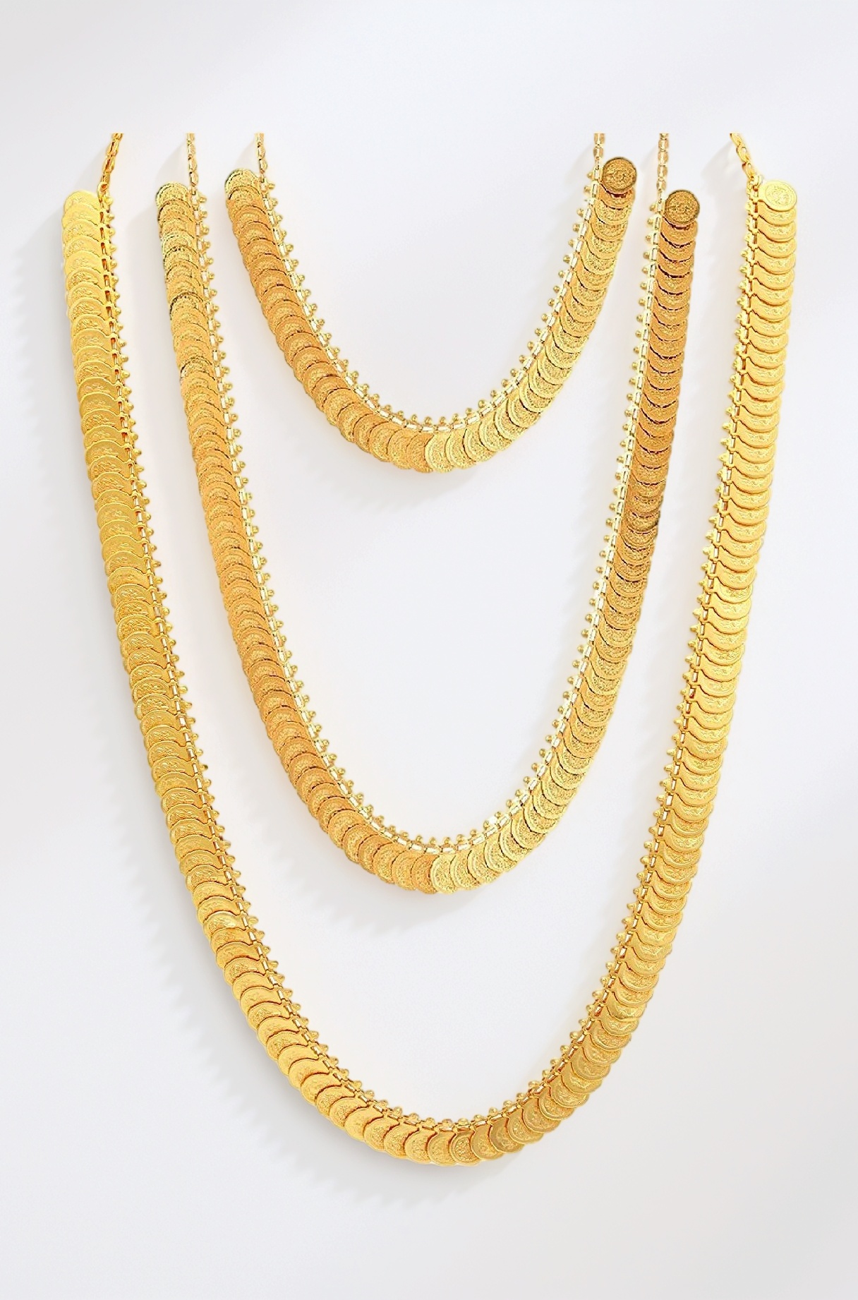 Fashions Laxmi kasulaperu Combo Lakshmi Necklace Set Dulhan Bridal Temple Jewellery Set for Women