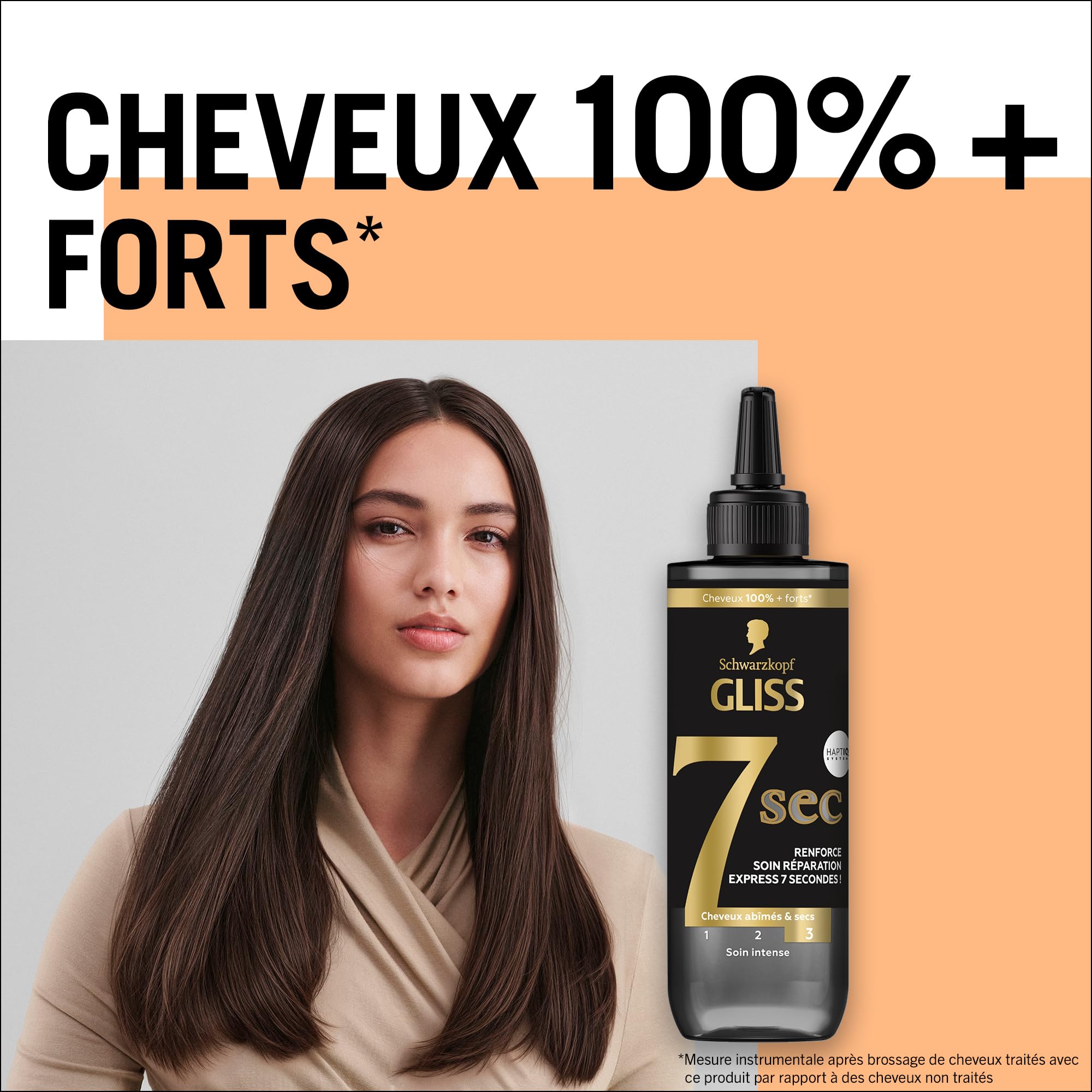GLISS, Schwarzkopf, Soin Réparation Express 7 Secondes, Ultimate Repair, Cheveux Secs et Abîmés, Brillance et Resistance, Keratine Liquide et Serum Perle Noire, 200 ml