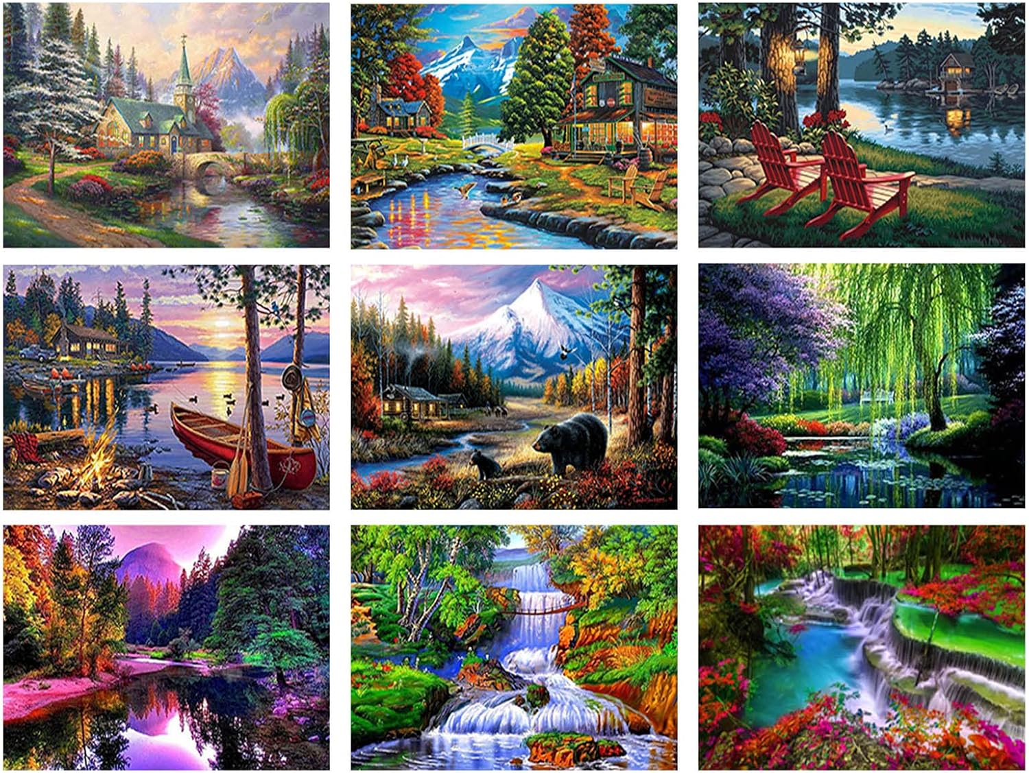 9 Pack Diamond Painting Kits For Adults Landscape Diamond Art Kits For 9-pack-diamond-painting-kits-for-adults-landscape-diamond-art-kits-for