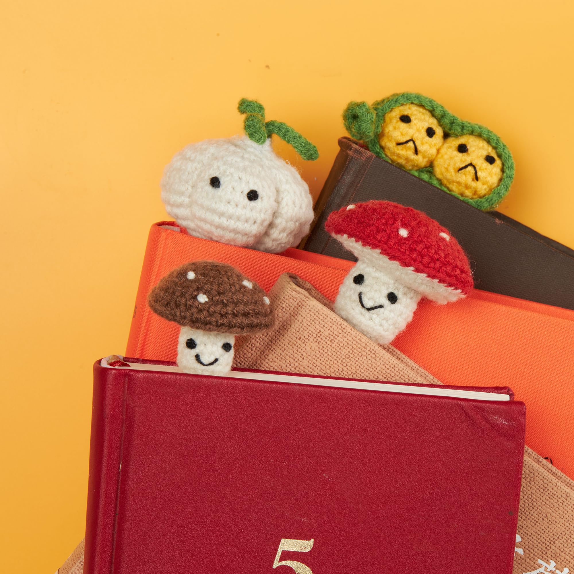 Marcapáginas de ganchillo con dibujos animados de vegetales, personalizable, divertido marcapáginas, regalos de cumpleaños, regalos de Navidad, regalos de agradecimiento para profesores, regalos de