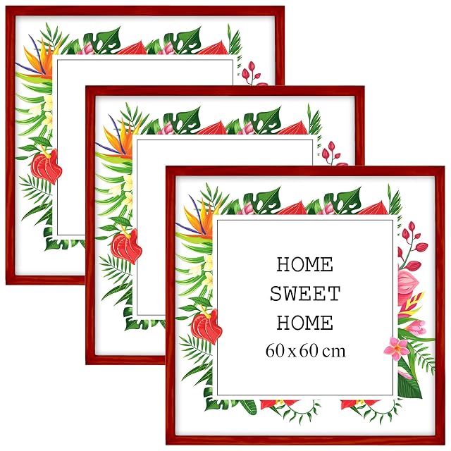 MG Design Set de 3 Marco Rojo 60 x 60 cm