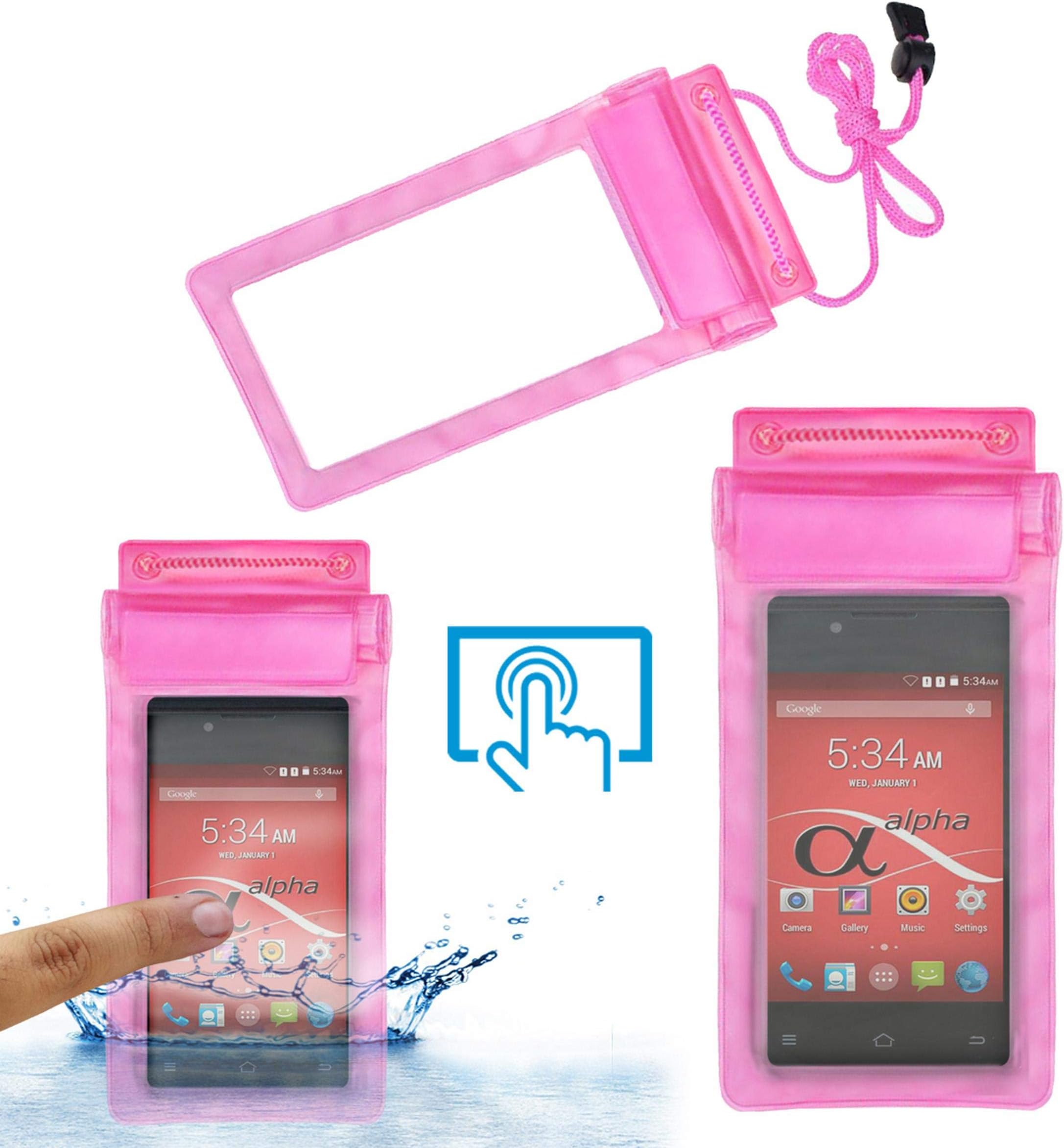 ACM Waterproof Bag Case Compatible with Nuvo Alpha Ns35 Mobile (Rain,Dust,Snow & Water Resistant) Pink