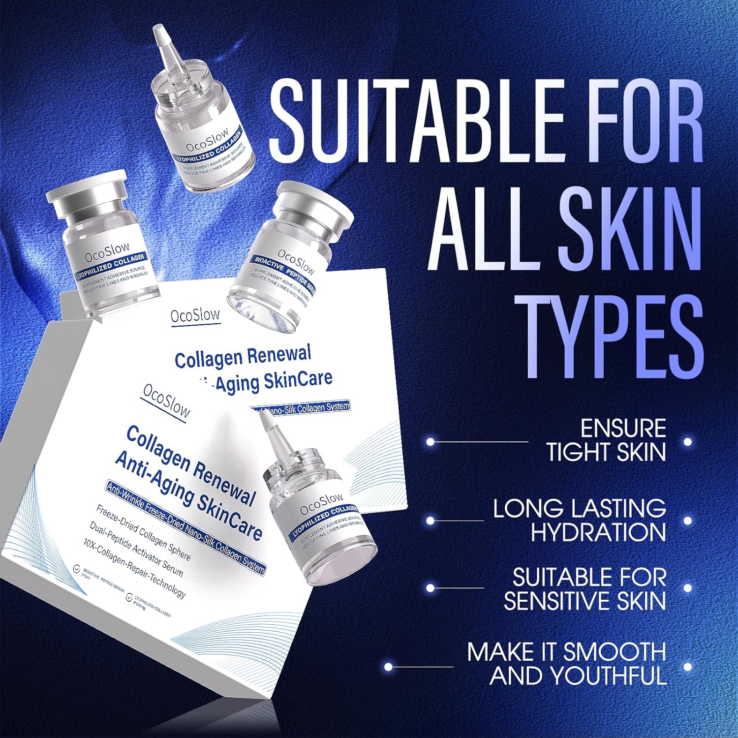 Freeze Dried Collagen for Face, Anti-Wrinkle Freeze Dried Nano Silk Collagen, Stem Cell Serum, Instant Face and Eye Lift (1set) - Image 6