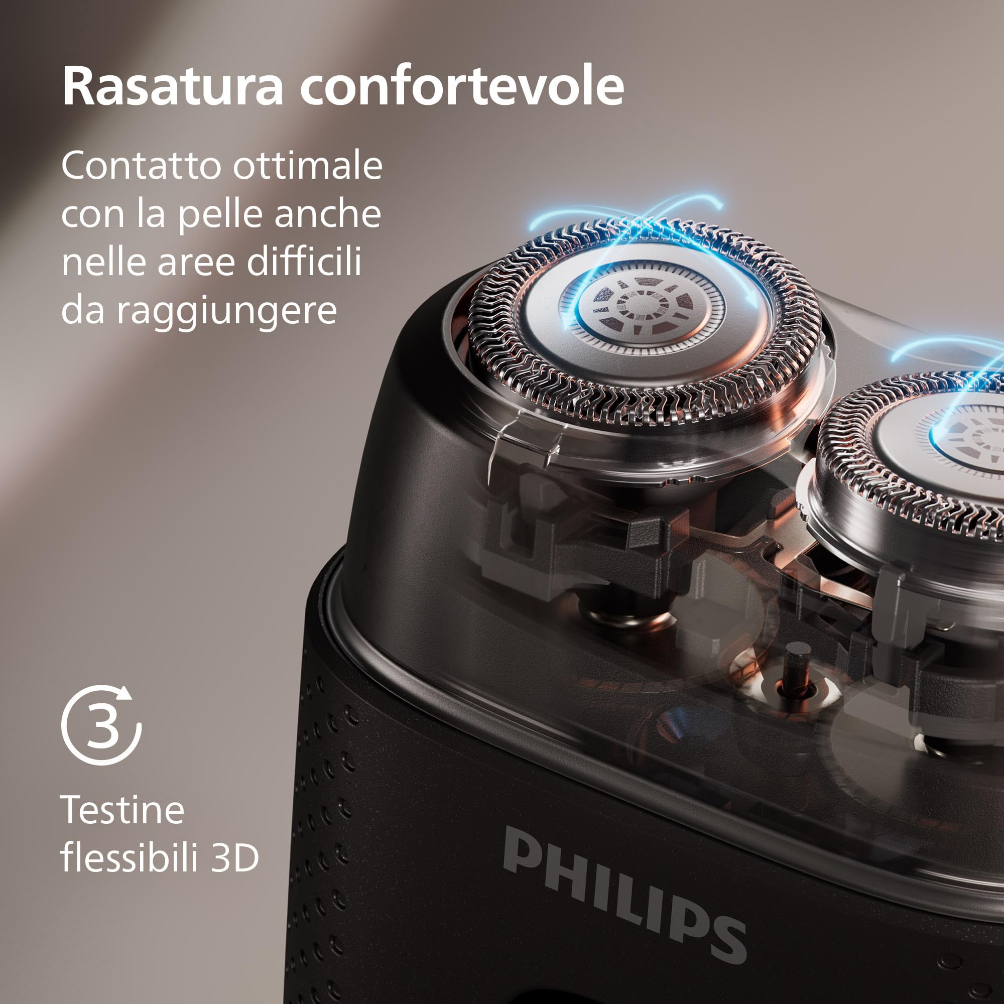 Philips Shaver Serie 500 - rasoio elettrico compatto, sistema Lift & Cut, lame SteelPrecision, testine flessibili 3D, rasatura Wet & Dry, custodia e blocco da viaggio, copritestina magnetico, S595/05