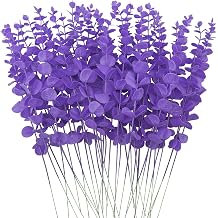 FEQO 36 Pcs Black Eucalyptus Stems Artificial Leaves Faux Eucalyptus Stems Branches 15 inch for Wedding Bouquet Home Decor