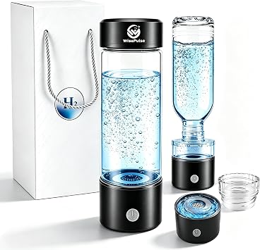 Hydrogen Water Bottle Generator 4500+PPB with SPE/PEM Technology, 15OZ Molecular Hydrogen Infusion Water Bottle, USB Rechargeable Certified H2 Generator for Health Care Mom Dad Gym Office - Silver