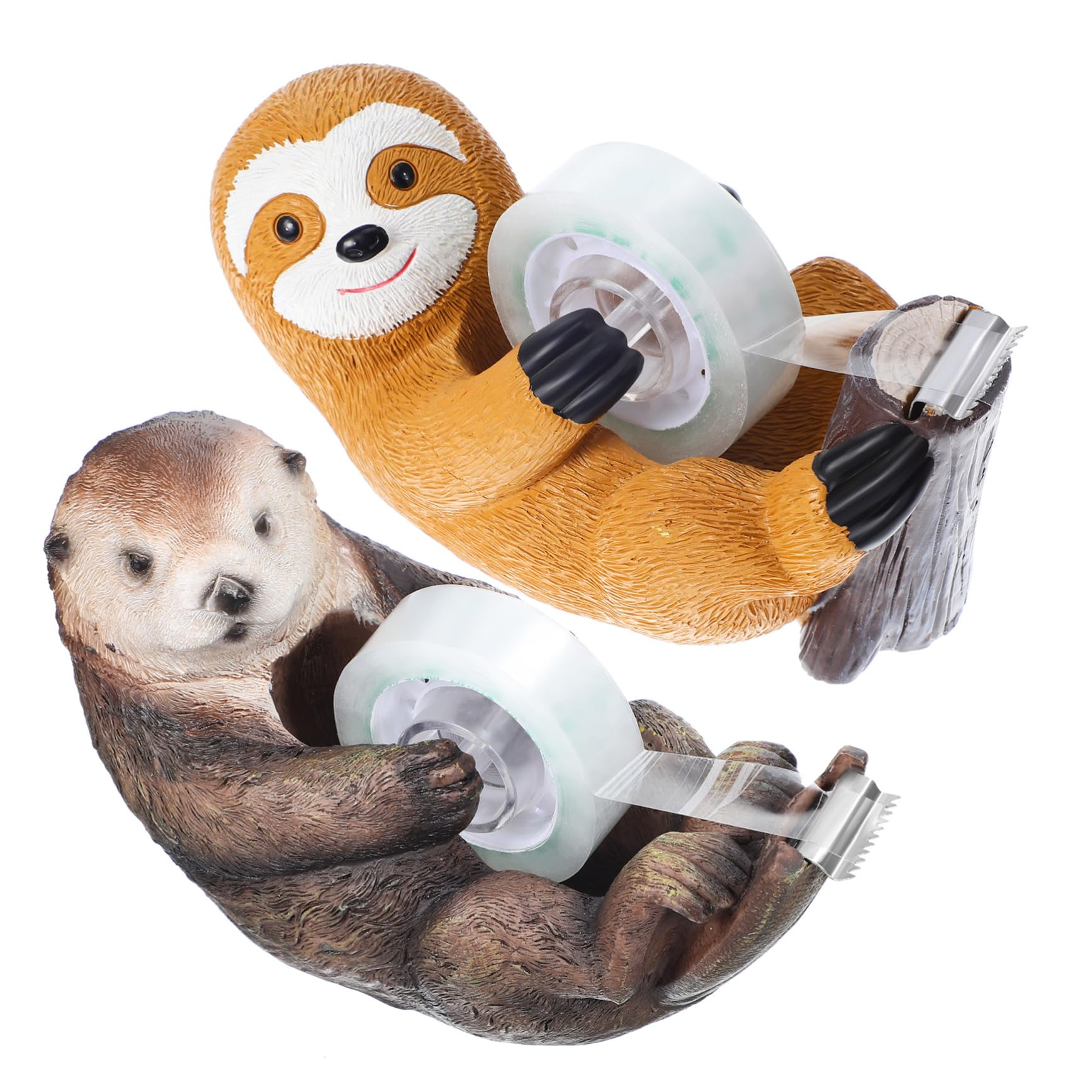 Operitacx 8stücke Niedliche Tier-geschenkrollenhalter Sloth Und Otter Tischabroller Für Klebeband Praktische Bürobedarf Für Schule Und Büro Spaß Und Funktionalität Vereint Sloth Otter