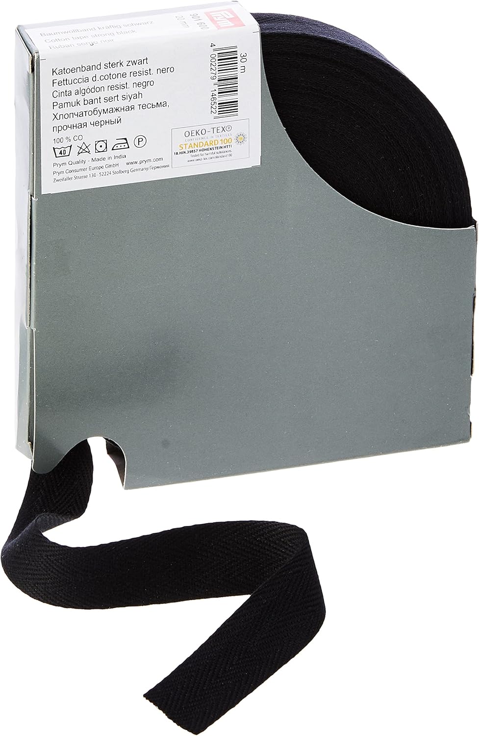 Prym Cotton Ribbon Strong 20 mm, White