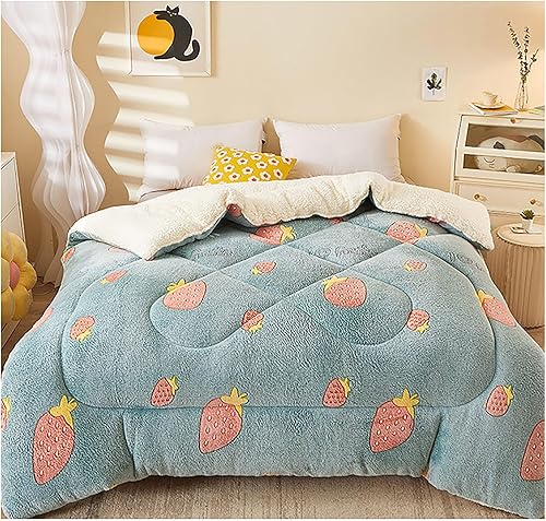 ZTGL Lamb Cashmere Duvet Single Double Quilt, Winter Thickened Warm Lamb Velvet Quilt Core, Double-Sided Velvet Blanket, Super Soft Fluffy ZTGL Lamb Cashmere Duvet Single Double Quilt, Winter Thickened Warm Lamb Velvet Quilt Core, Double-Sided Velvet Blanket, Super Soft Fluffy