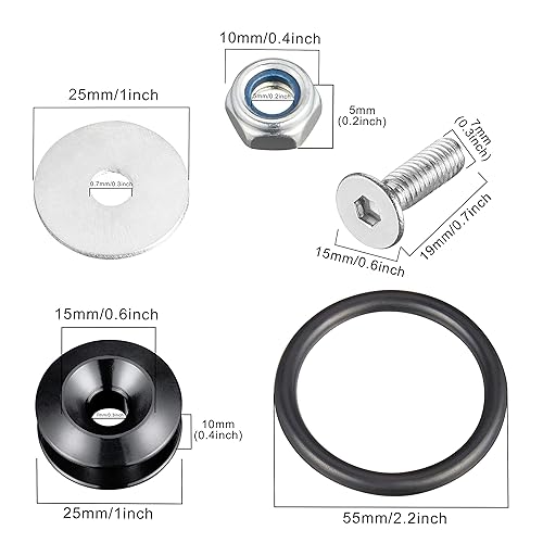 Miniatura 2 de TOMALL Juego de 8 piezas para parachoques delantero y trasero de automóvil, arandelas de liberación rápida, sujetadores universales de aluminio, kit