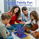 Pup Go 4 en ligne, jeu de société pour enfants de 3 à 12 ans, jeux en famille, jeux d'extérieur pour adultes et famille, jeu de voyage pour 2 joueurs, jeu de fête, rangement tout-en-un avec 6 disques de rechange (taille standard)