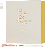 Lanpn Album photo autocollant de mariage 40 Pages, Albums de photos en lin DIY Pages magnétiques collantes 4x6 5x7 A5 Photo pour le mariage (Petit, 20 Feuilles, Beige)