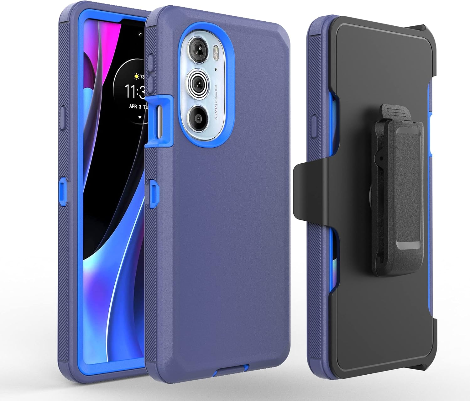 for Motorola Moto Edge 2022 Case, Motorola Edge 5G UW 2022 Belt Clip Holster [Built-in Screen Protector] Kickstand Cover Does Not Fit Motorola Edge