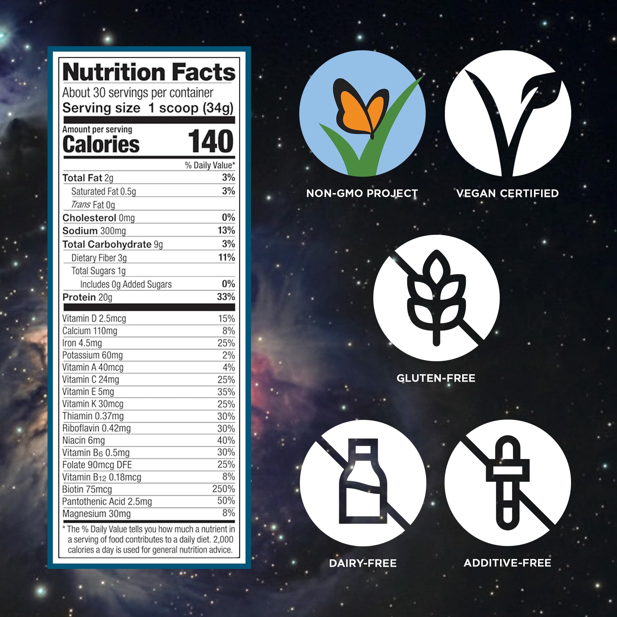 Vega Protein + Nutrition – 20g Plant Based Vegan Protein Powder, Vanilla for a Dairy-Free Protein Shake – XL Tub, 2.3lbs (30 Servings) — Amazon image 4