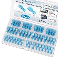 Vista 12 de TICONN Kit de conectores de desconexión rápida de pala de nailon, terminales aislados eléctricos, kit surtido de terminales de crimpado de alambre