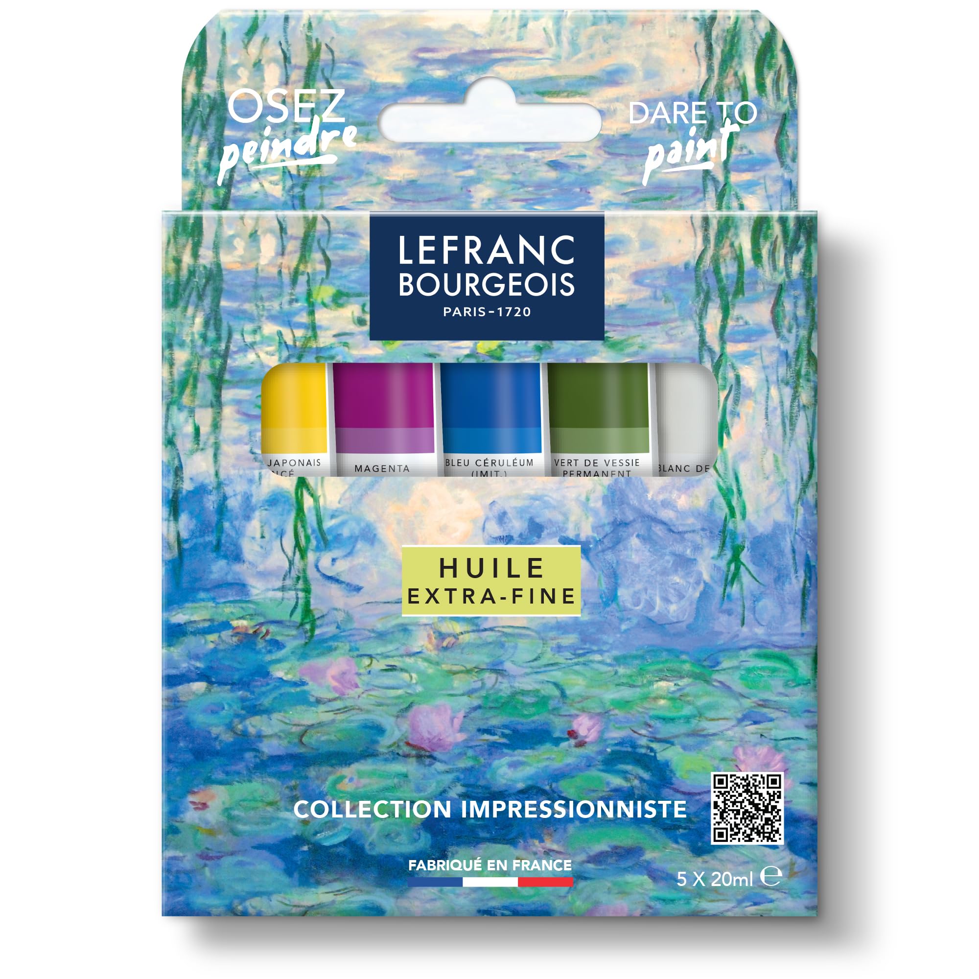 Lefranc Bourgeois – Coffret Giverny Impressionniste de couleurs à l'huile extra-fines, 5 × 20 ml