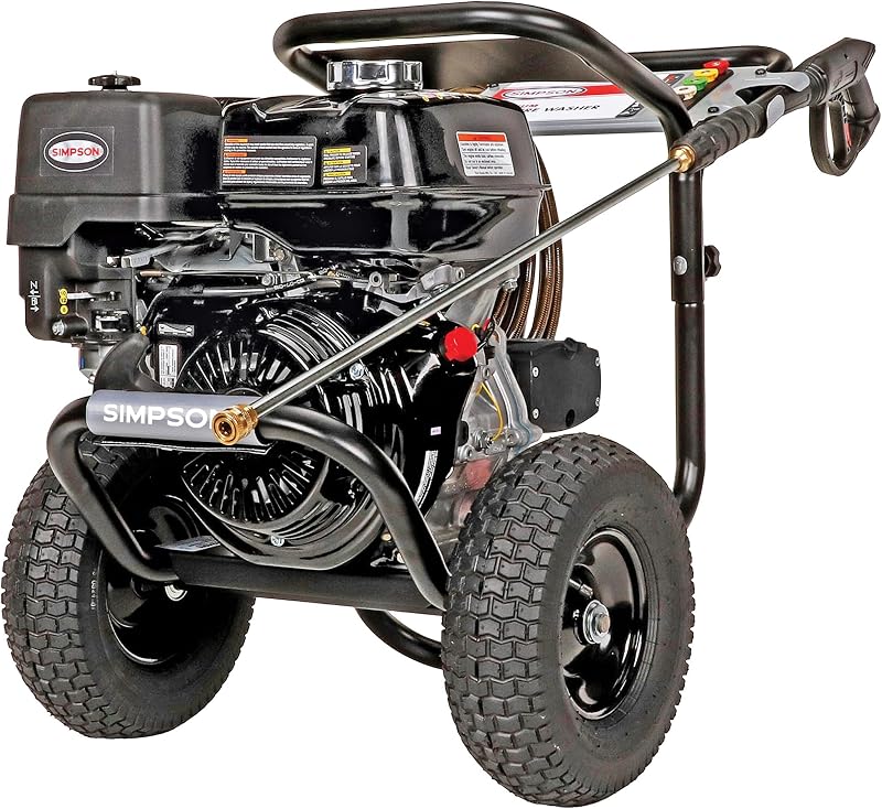Simpson PS4240 PowerShot Gas Pressure Washer Powered by Honda GX390, 4200 PSI at 4.0 GPM, (49 State) 60456 | Gas Power Washer For Professionals. AAA Triplex Pump, 50' Hose, 5 Nozzles, Welded Steel Frame. 49-State Compliant. 60456