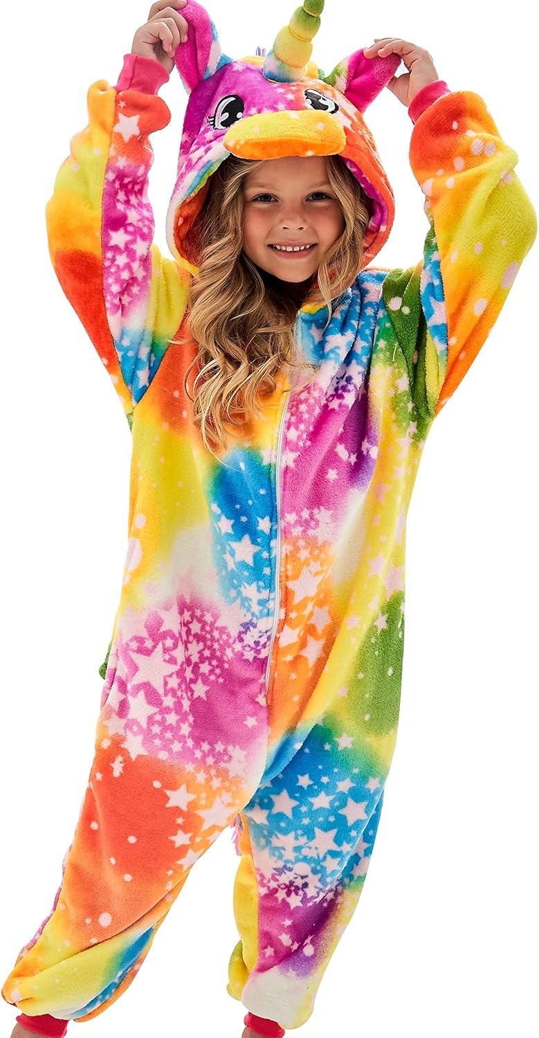 Girls Unicorn Onesie Hooded Animal Costume for Girls