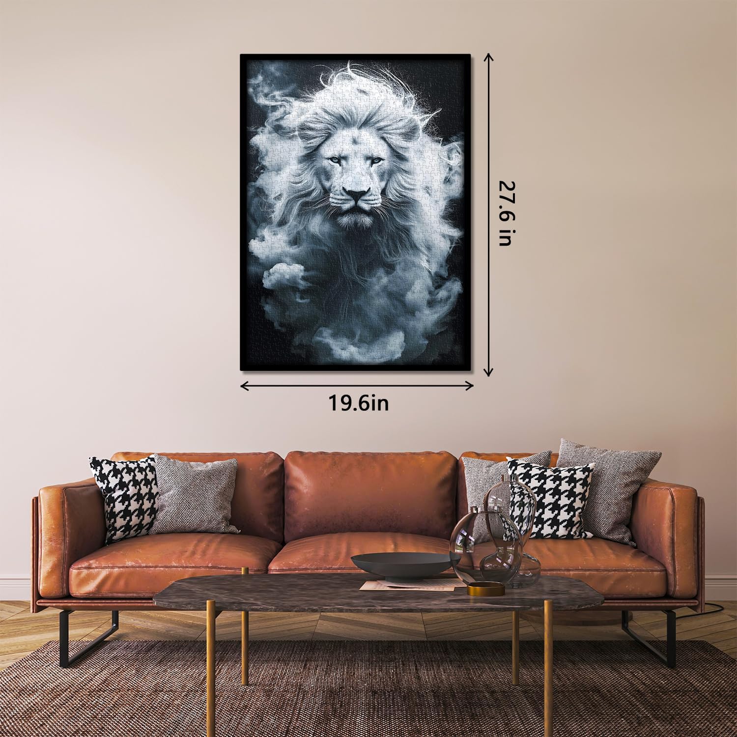 Mystery Lion Puzzles 1000 Pieces for Adults, Animal Challenging Jigsaw Puzzles, Difficult Nature Wild Animals Art Puzzle as Home Wall Art