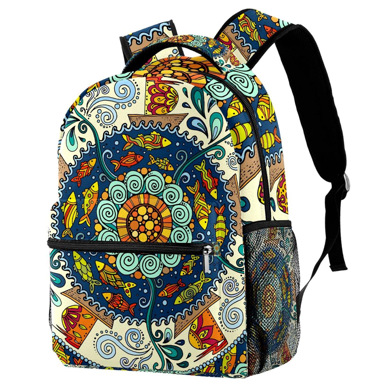 Laptop-Rucksack, Motiv: Angel Unicorn Star Night Navy Hintergrund University Laptop Rucksack Reisetasche Große Kapazität & Verstellbarer Gurt, Mehrfarbig 10,