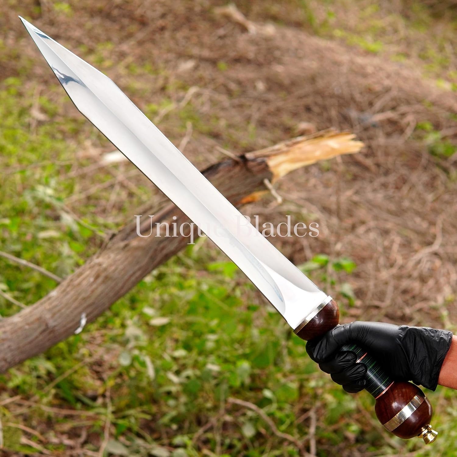 27" INCH Roman Gladius Sword, Full-Tang High Carbon Steel Blade, Battle Ready Military Replica with Sheath Historical Legionary Short Sword for Reenactment, LARP, and Display image 5
